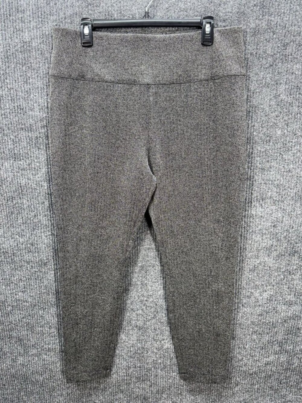 Athleta Delancey Herringbone Tight Leggings Womens XL Gray Stretch Zip Pockets